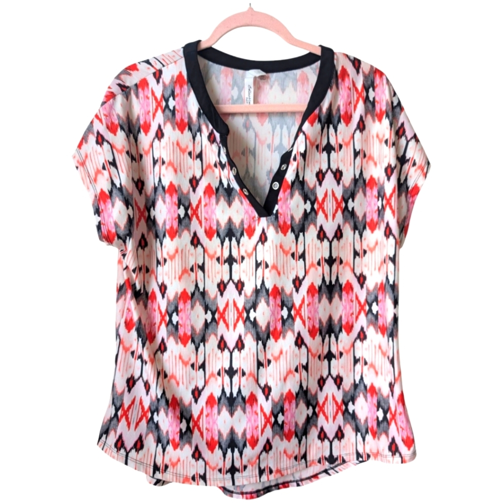 NY Collection V-neck Grommet Stretch Blouse Size XL Petite